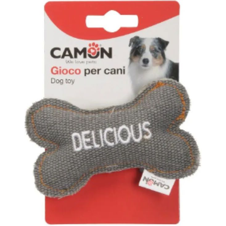 Игрушка для собак Camon Косточка, текстиль, 10,5 см, в ассортименте - фото 1