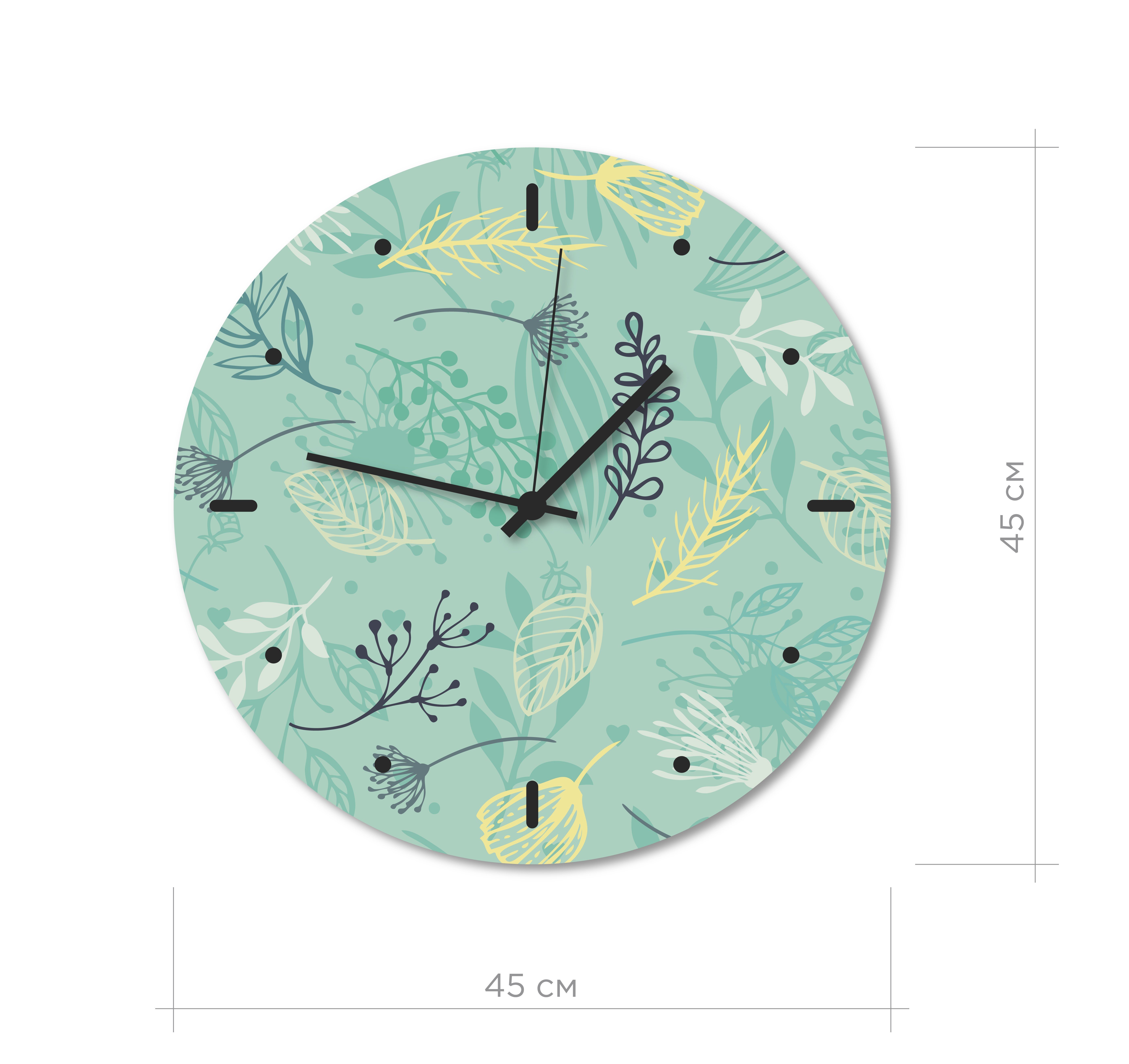 Настінний годинник Art-Life Collection, 45x45 см, зелений (1 Pvh 25 45x45) - фото 1