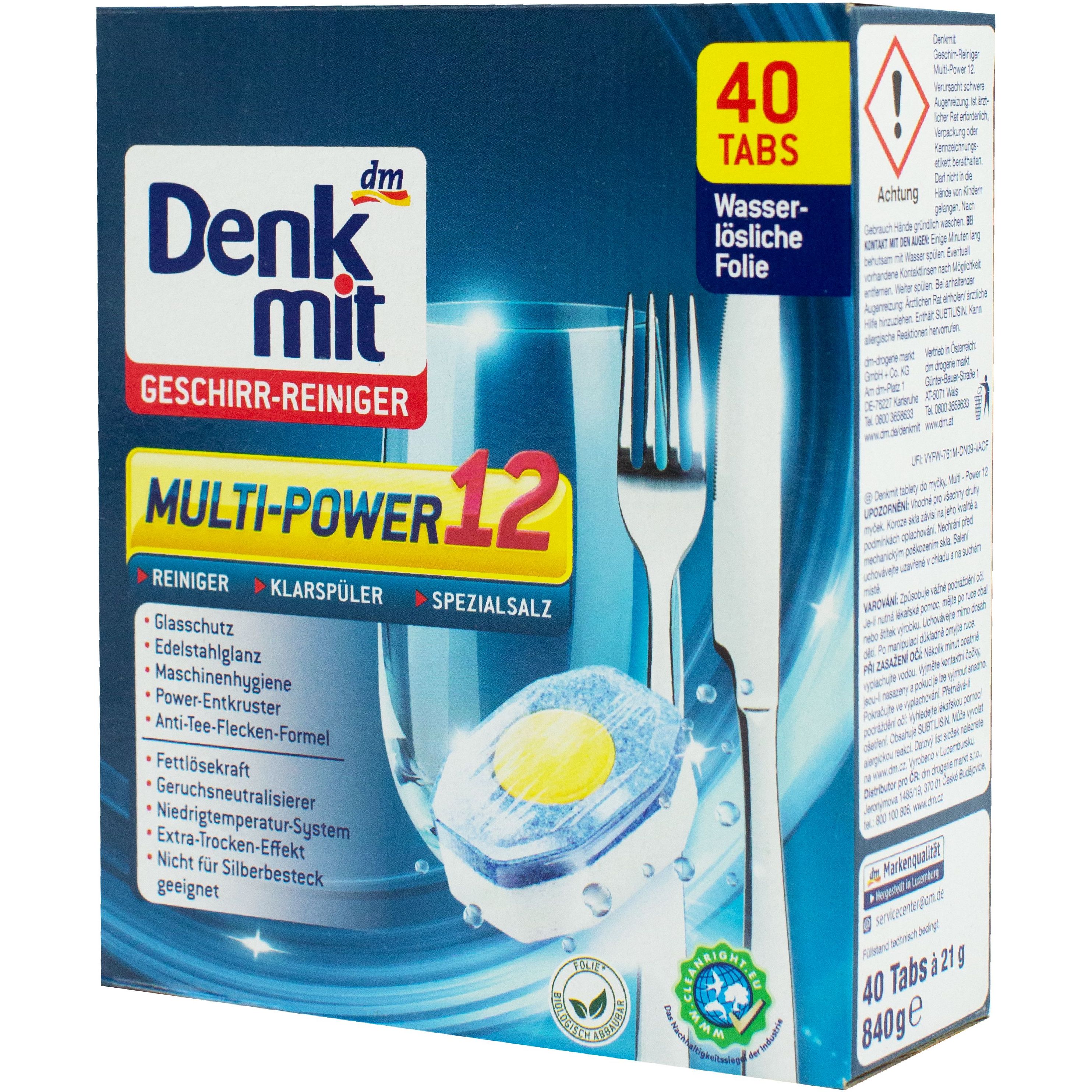 Таблетки для посудомоечной машины Denkmit Multi-Power Revolution 12 в 1, 40 шт. - фото 2
