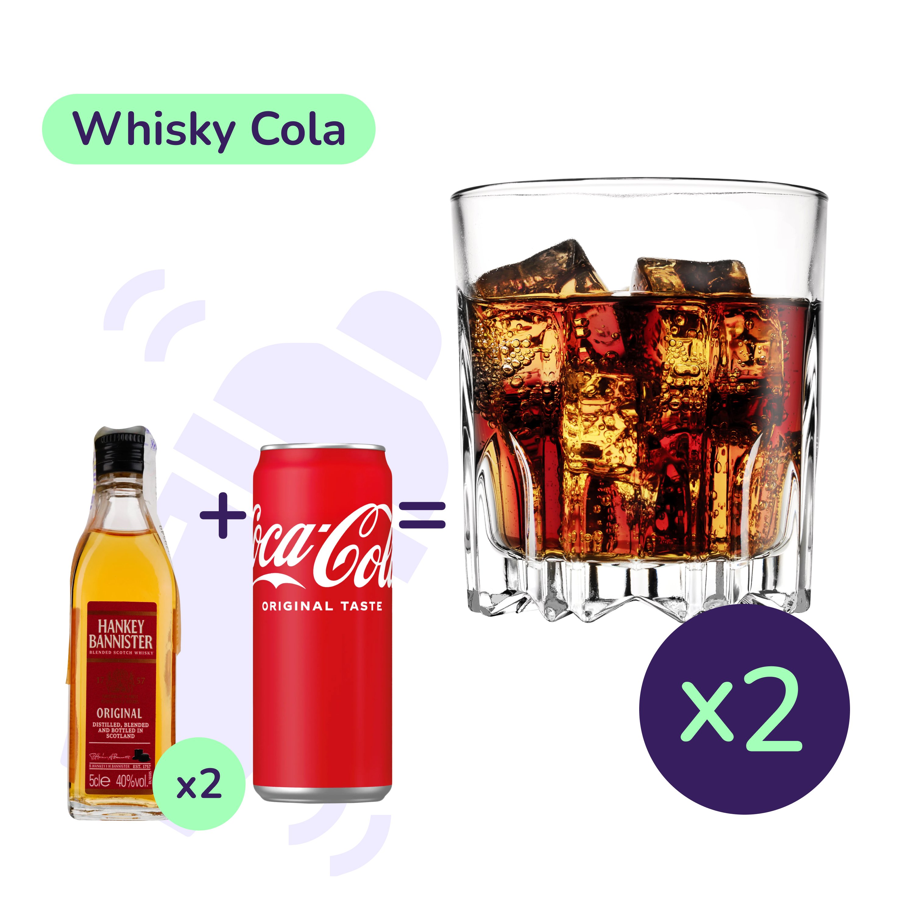 Коктейль Whisky Cola (набір інгредієнтів) х2 на основі Hankey Bannister - фото 1