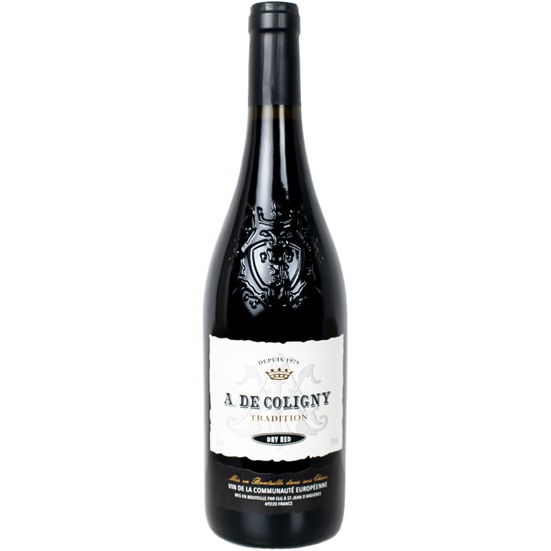 Вино A. De Coligny Red Dry, красное, сухое, 11%, 0,75 л - фото 1