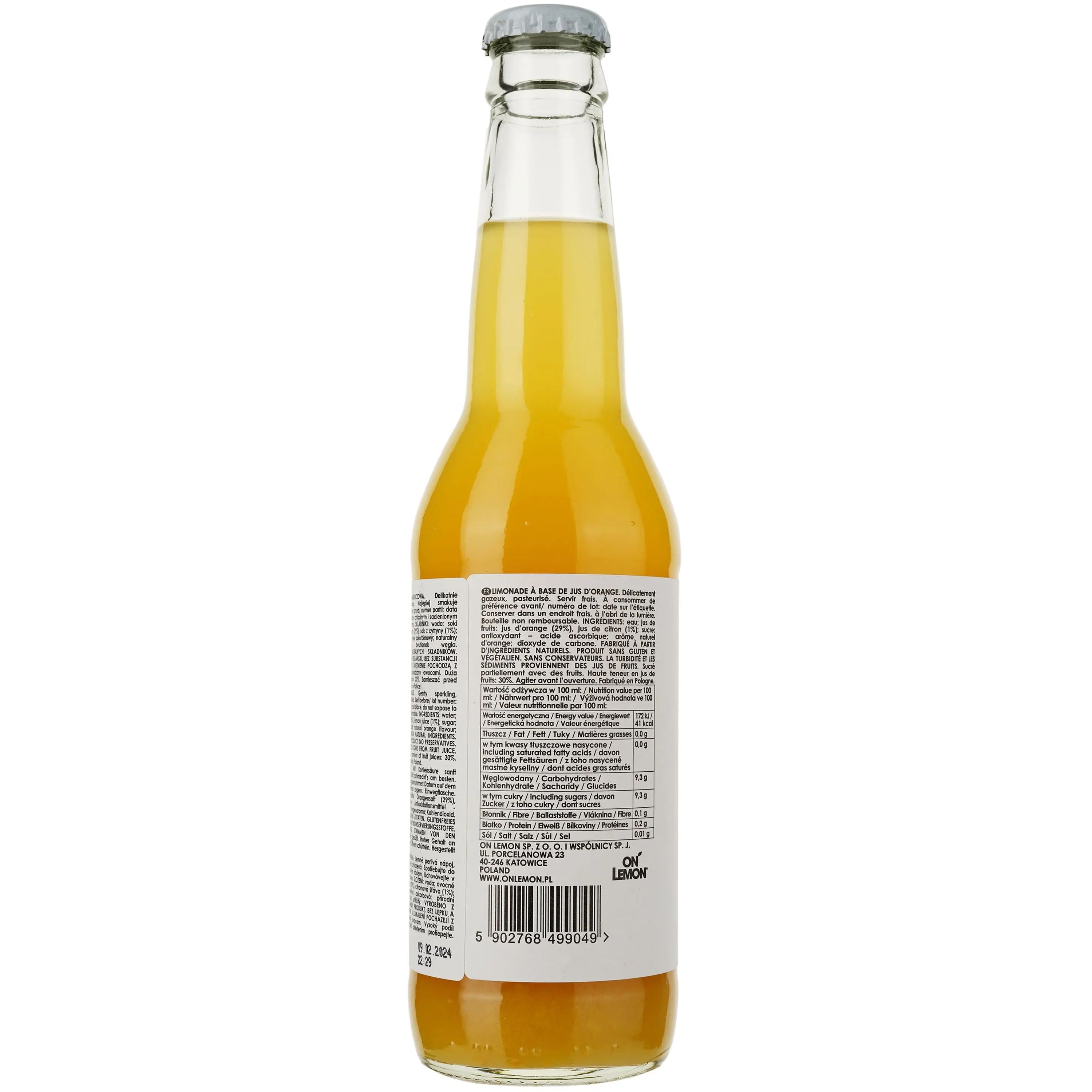 Напиток On Lemon Апельсин безалкогольный 0.33 л - фото 2