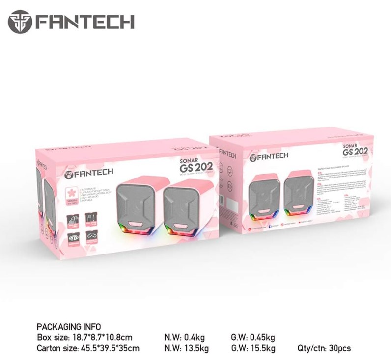 Компьютерные колонки Fantech GS 202 SAKURA EDITION USB Pink - фото 7