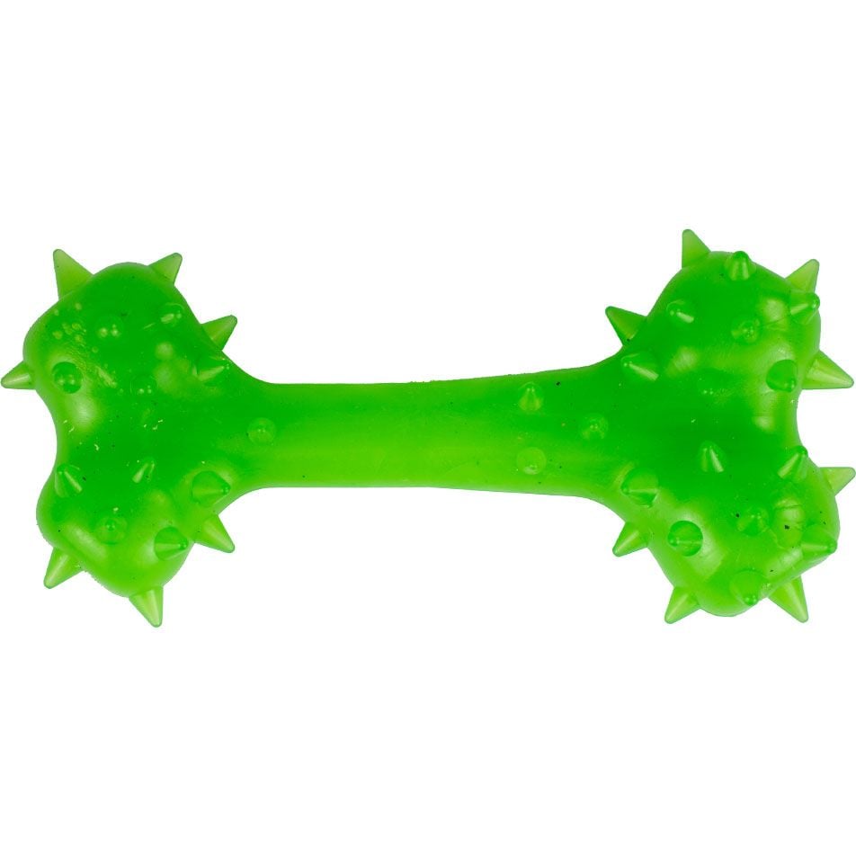 Игрушка для собак Agility кость 8 см зеленая - фото 1