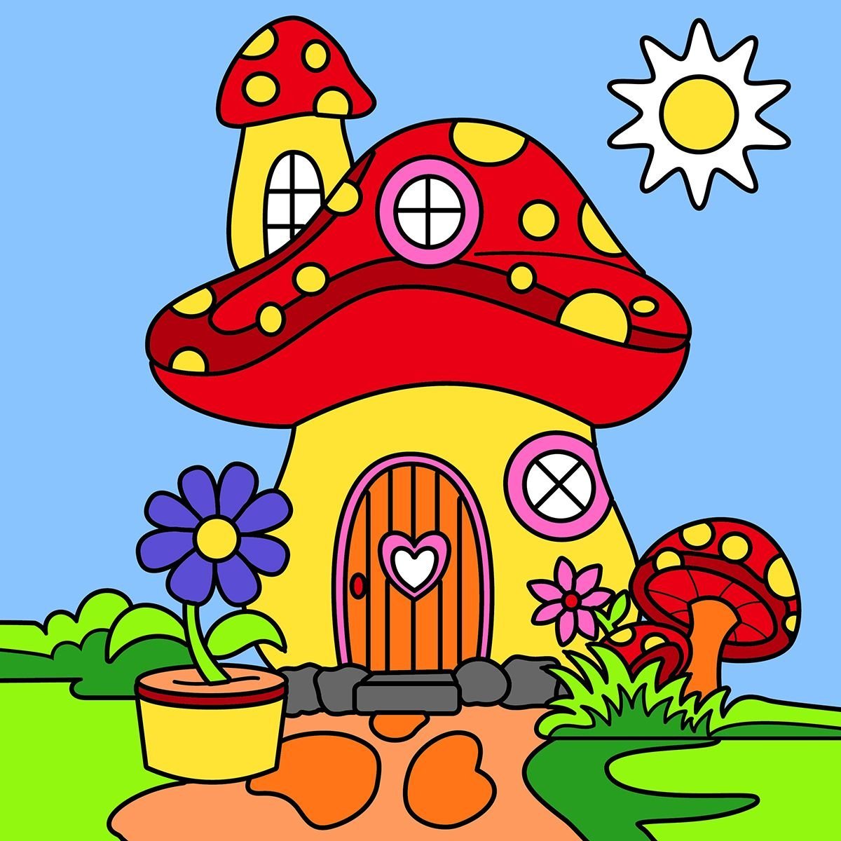 Картина по номерам Santi Солнечный домик, неоновые краски, 25х25 см (954597) - фото 1