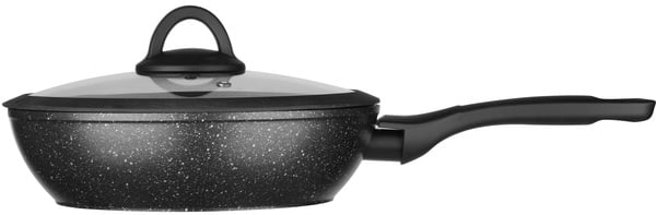 Сковорода Ringel Zira глибока, з кришкою, 28 см, чорна (RG-11006-28h) - фото 2