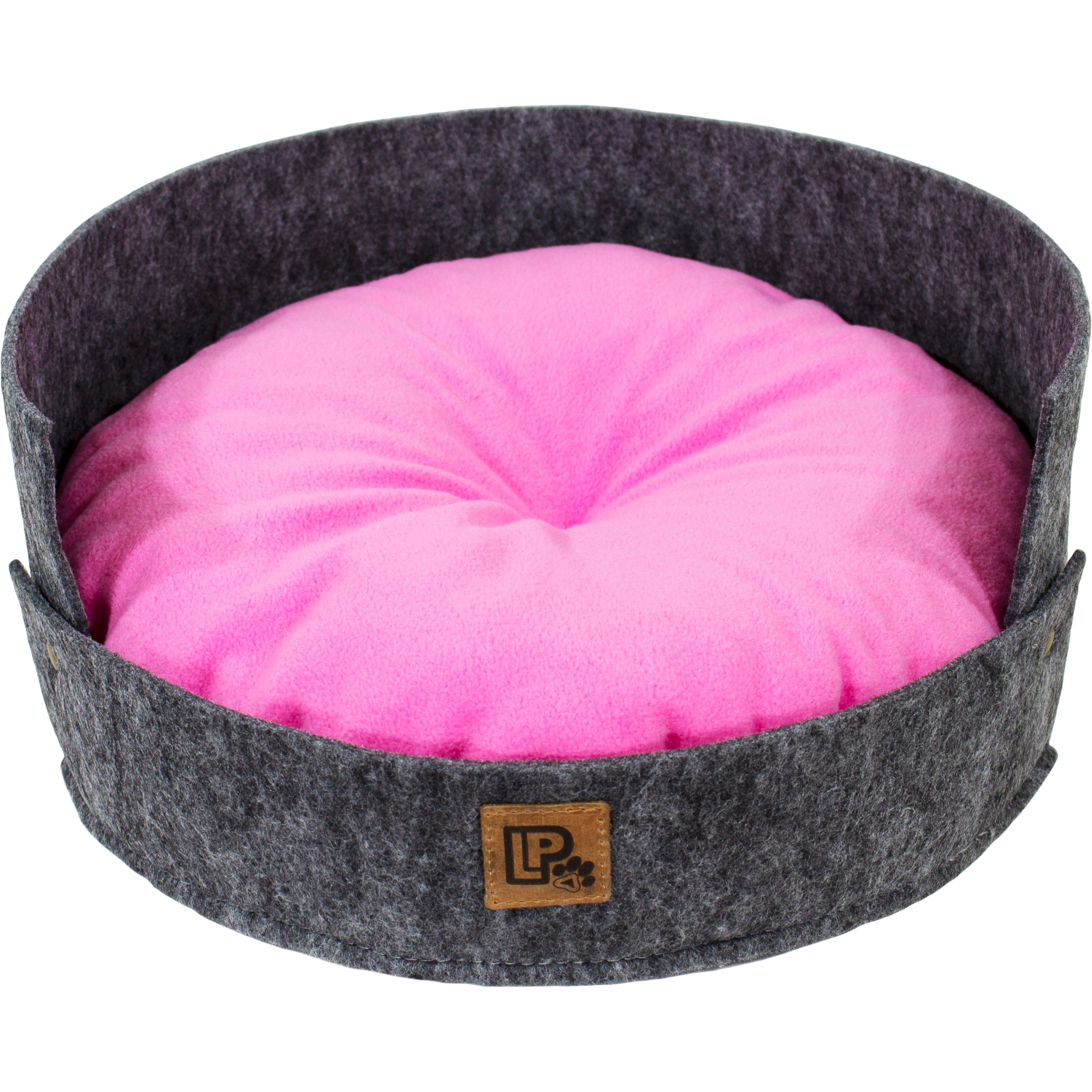 Лежак Lucky Pet Релакс №3 45х45х19 см серый с розовым - фото 1