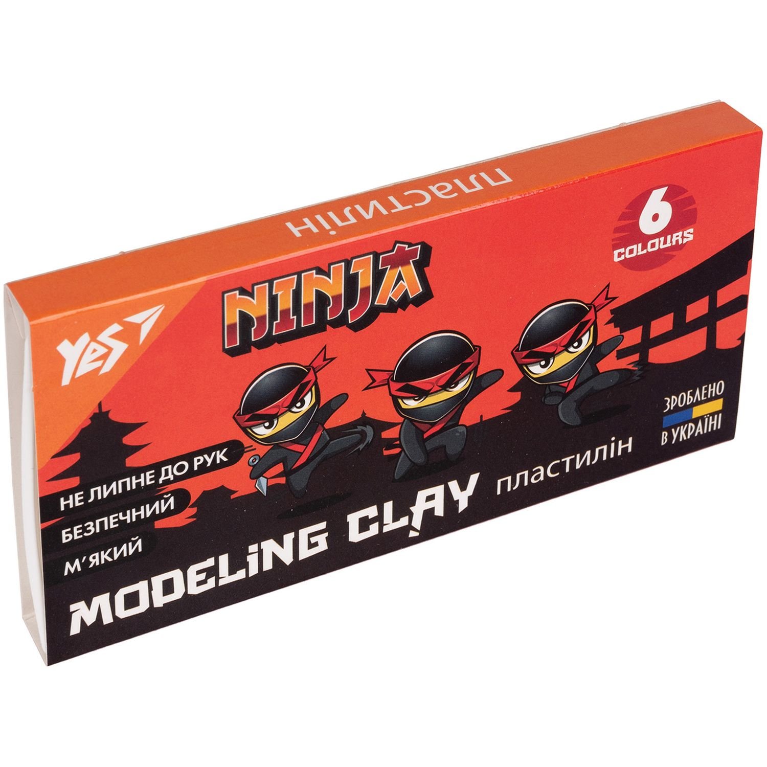 Пластилін Yes Ninja, 6 кольорів, 120 г (540624) - фото 1