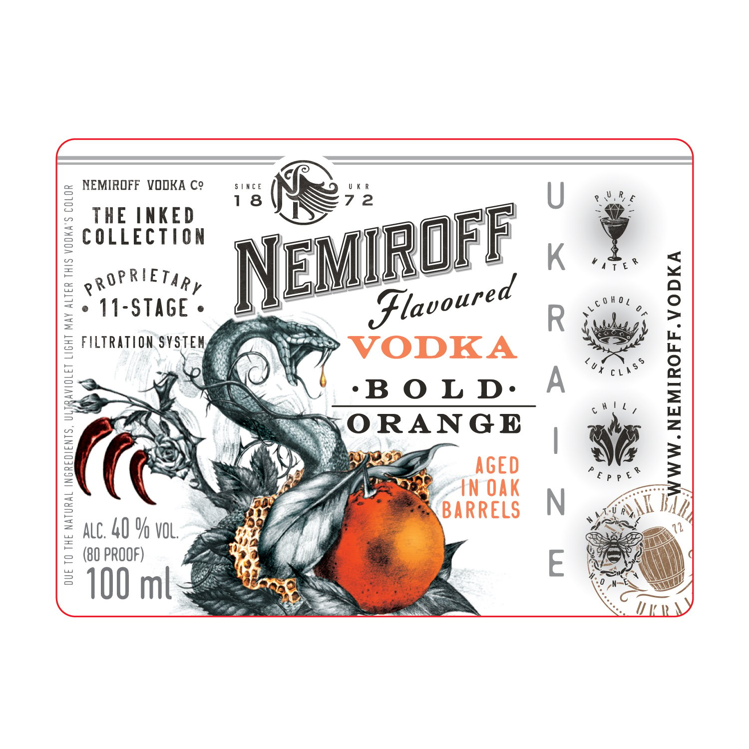 Настоянка Nemiroff Bold Orange 40% 0.1 л - фото 5