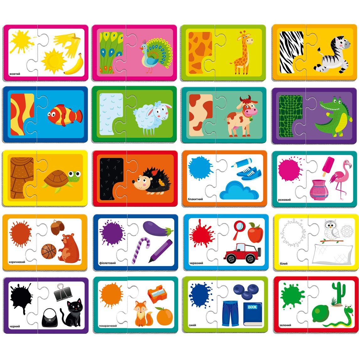 Пазлы Vladi Toys Академия развития Найди пару Цвета и окраски животных 21 элемент (VT5003-02) - фото 3