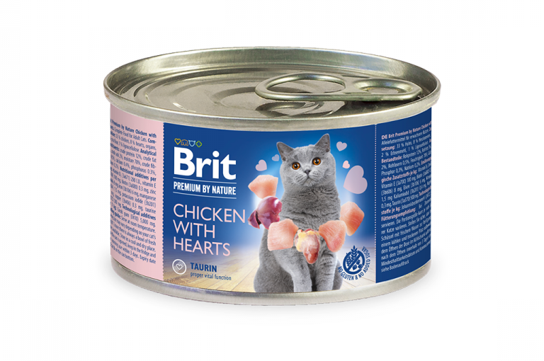 Вологий корм для котів Brit Premium by Nature Chicken with Hearts, курка з сердечками, 200 г - фото 1