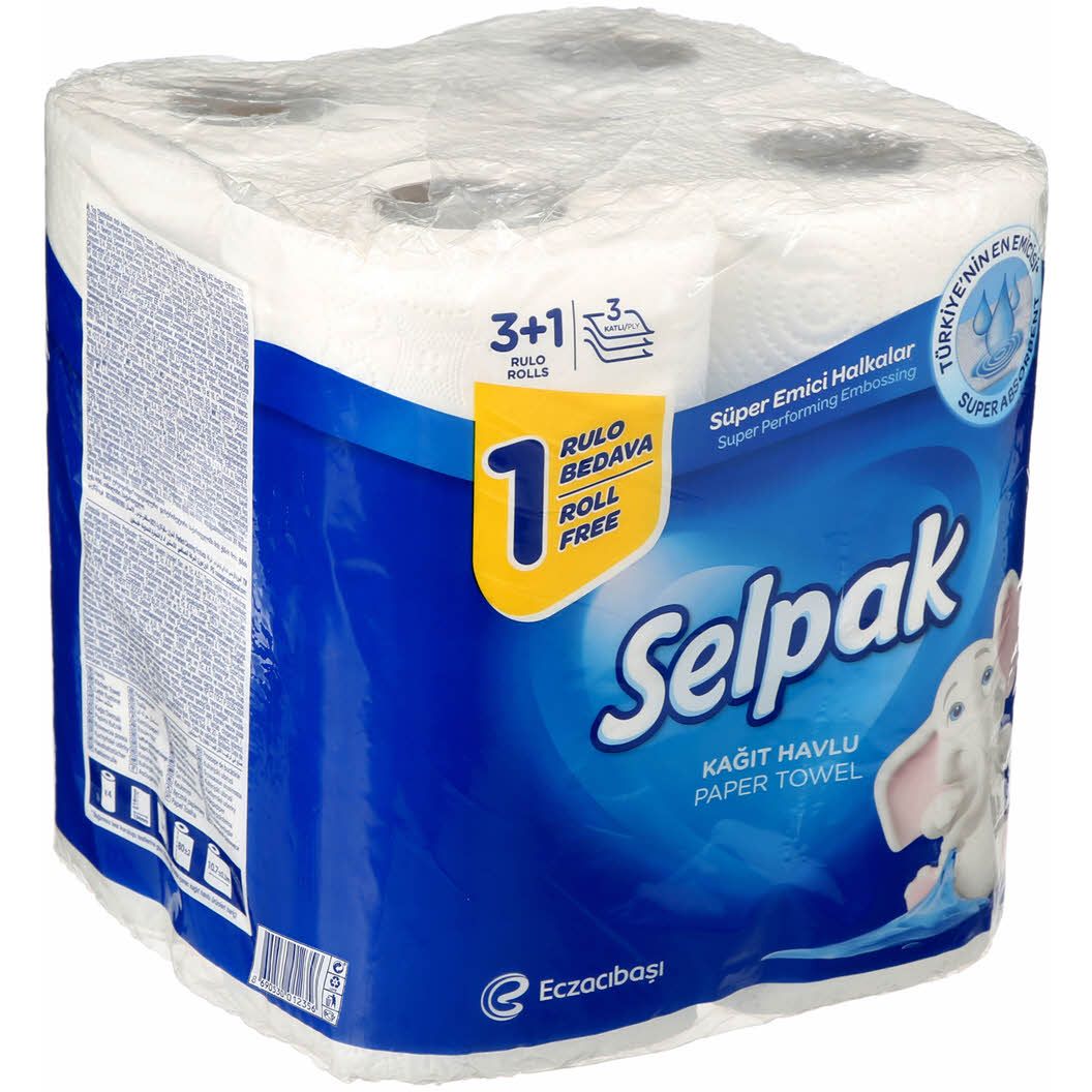 Полотенце бумажное кухонное Selpak 3+1 шт. - фото 2