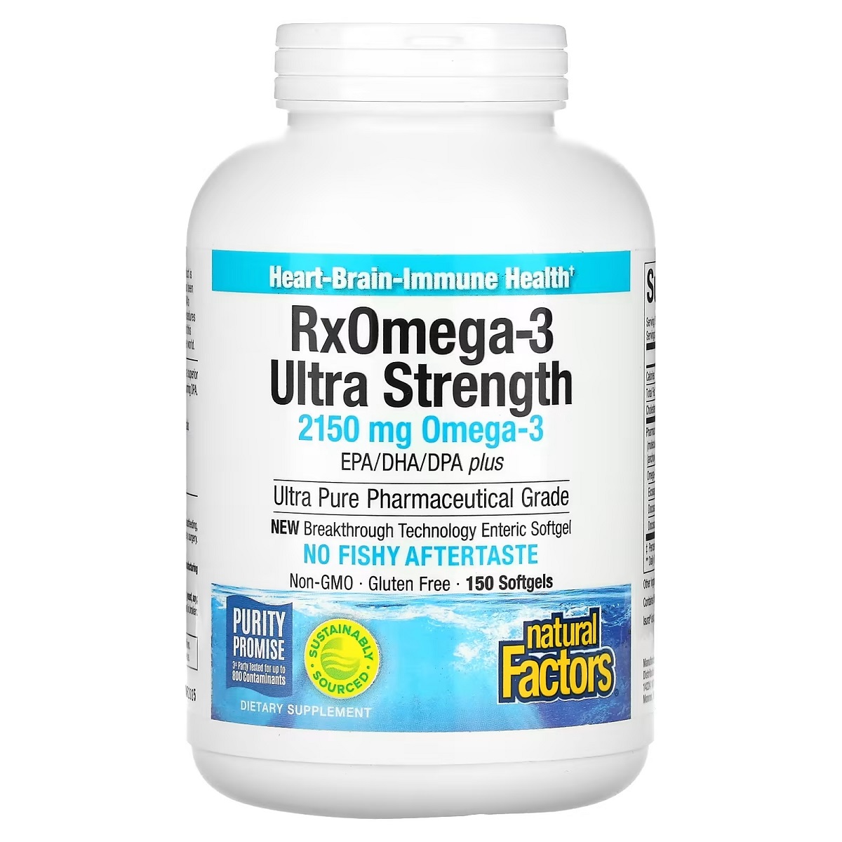 Омега-3 ультра Natural Factors RxOmega-3 Ultra Strength 2150 мг 150 гелевих капсул - фото 1