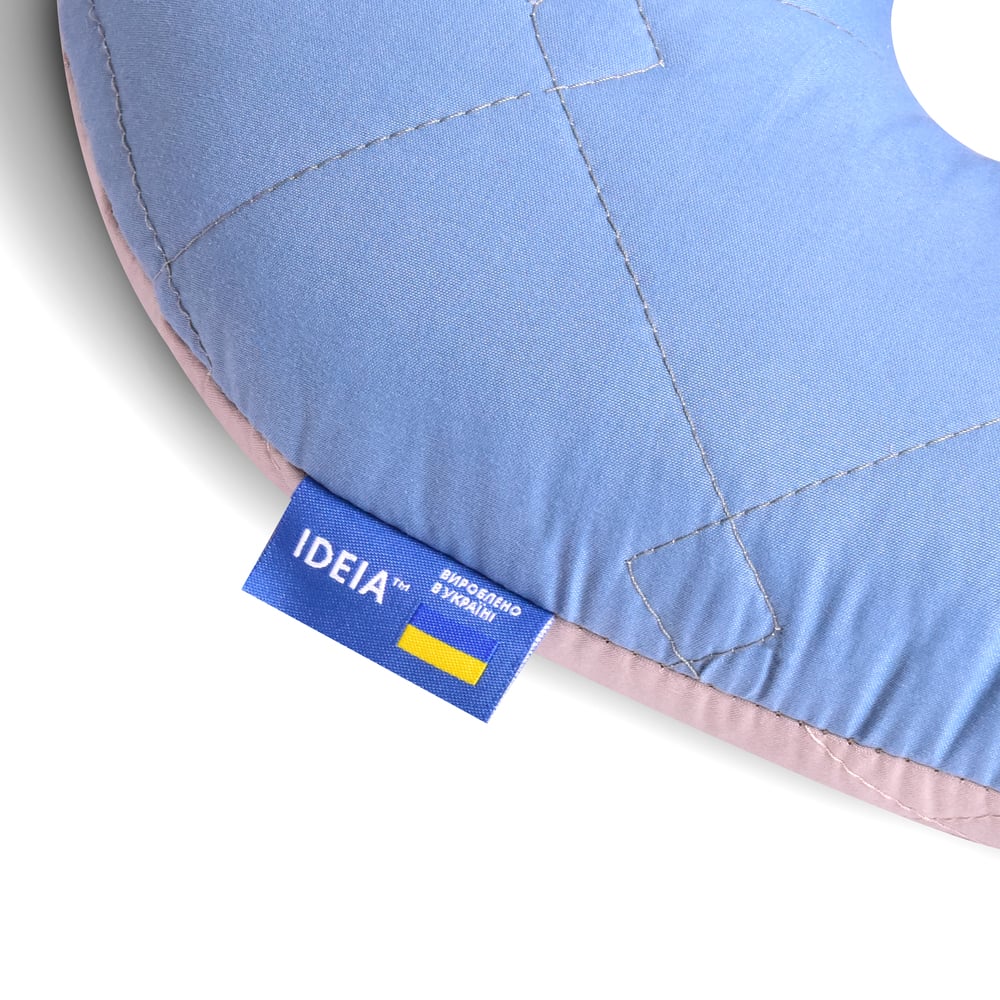 Подушка рогалик для подорожей Ideia Travel, 32х32 см, джинсово-сіра (0800073548) - фото 3