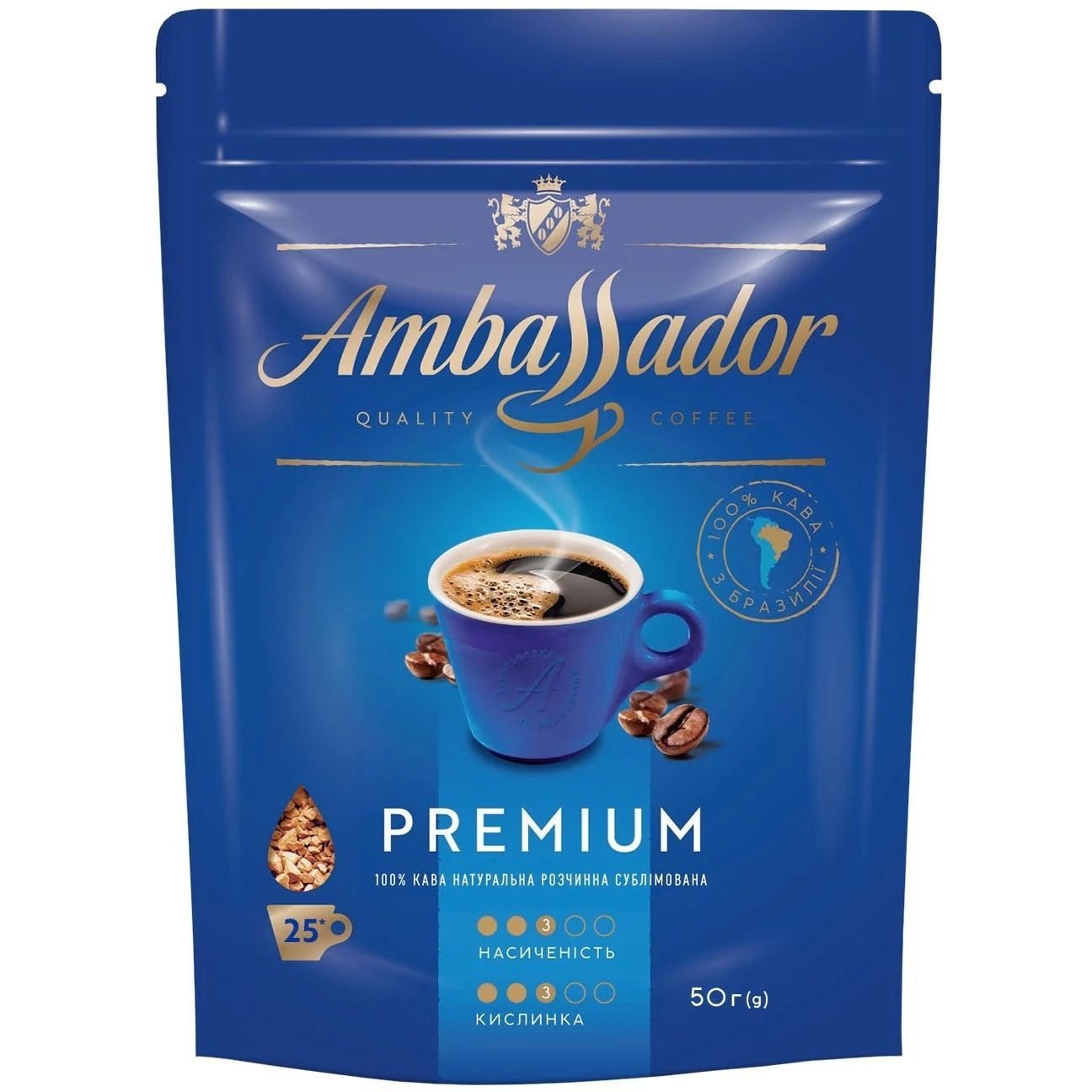 Кава розчинна Ambassador Premium, 50 г (894365) - фото 1