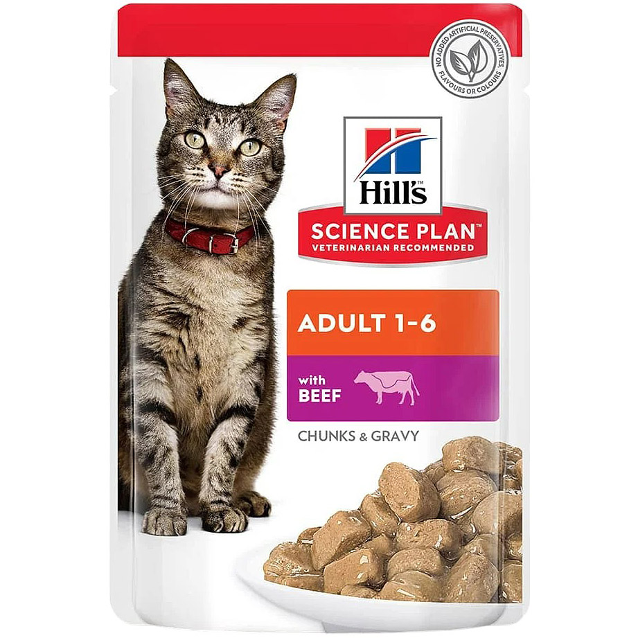 Вологий корм для котів Hill's Science Plan Adult Cat with Beef з яловичиною 85 г - фото 1