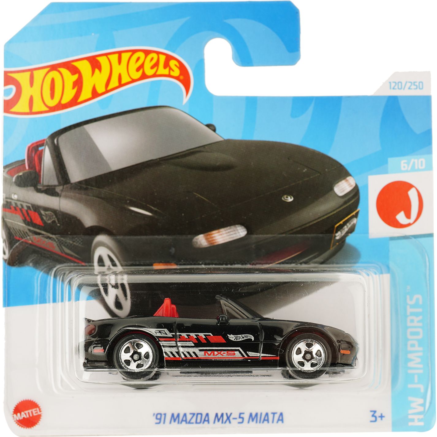 Базовая машинка Hot Wheels HW J-Imports '91 Mazda MX-5 Miata черная (5785) - фото 1
