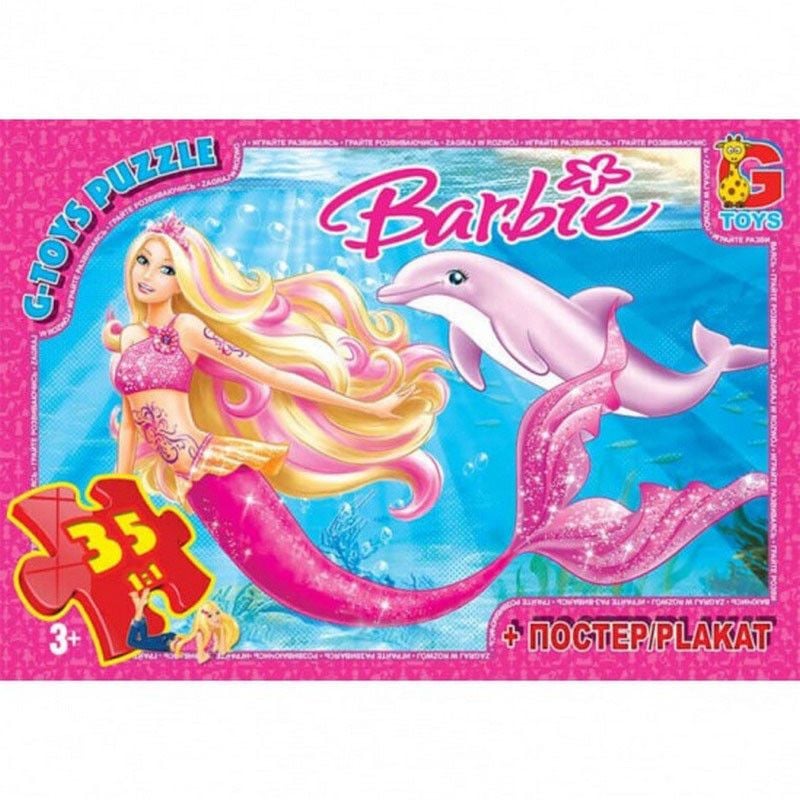 Пазлы детские Barbie G-Toys BA015, 35 элементов - фото 1