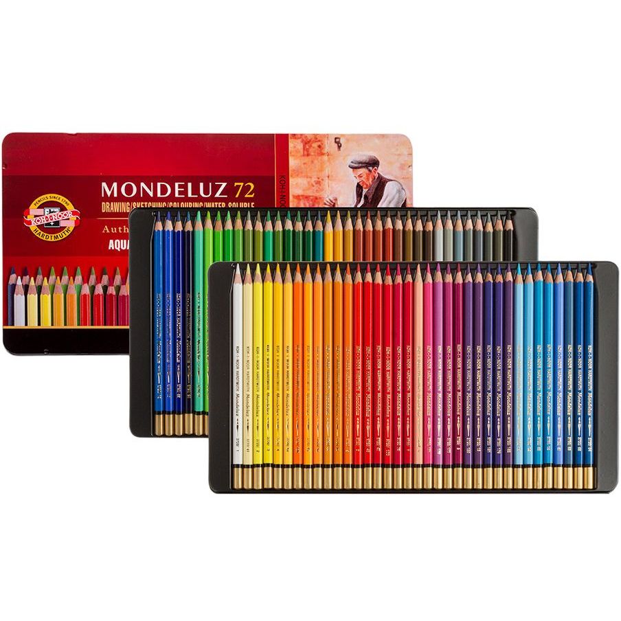 Карандаши цветные Koh-i-Noor Mondeluz акварельные 72 шт. в металлической коробке (372707) - фото 2