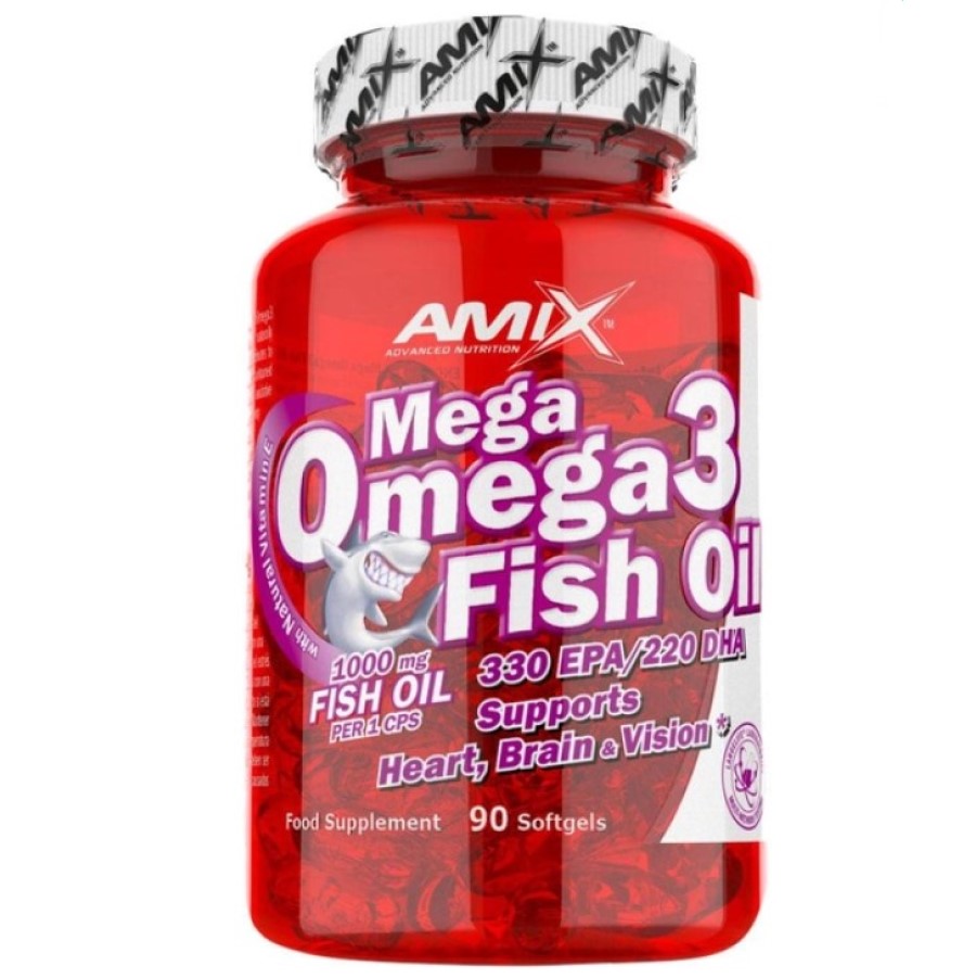 Жирные кислоты Amix Mega Omega 3 Fish Oil 1000 мг (330 мг/220 мг) 90 софт гель - фото 1