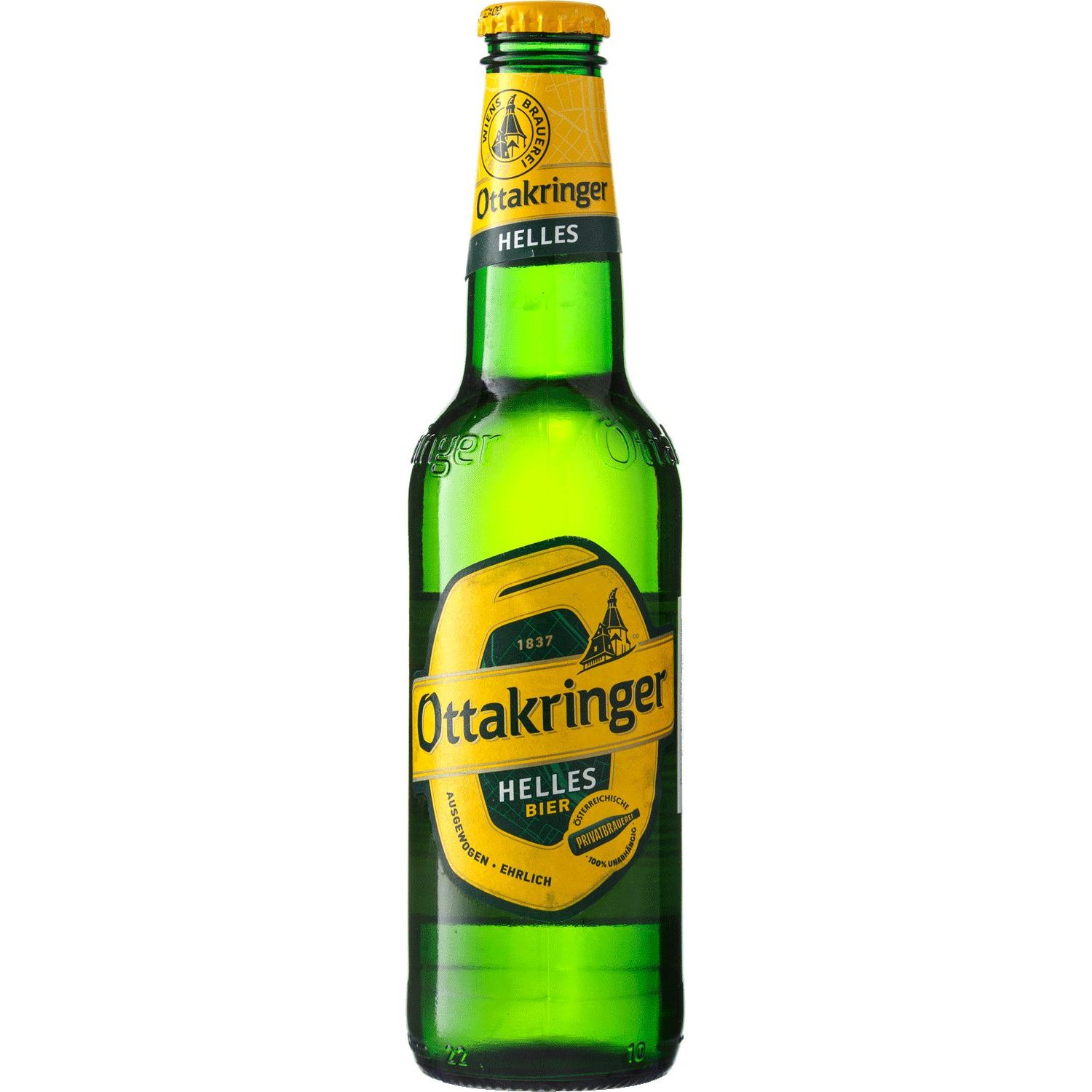 Пиво Ottakringer Helles светлое 5.2% 0.33 л ж/б - фото 1