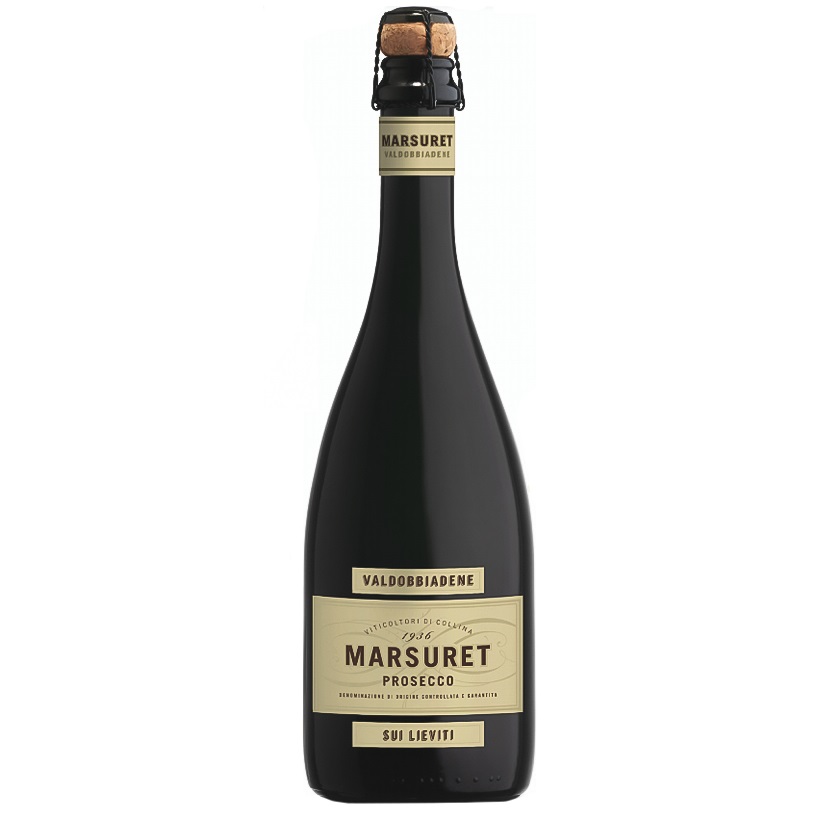 Ігристе вино Marsuret Sui Lieviti Valdobbiadene Prosecco Superiore DOCG Brut Nature, біле, брют-натюр, 0,75 л - фото 1