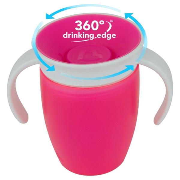 Чашка непроливная Munchkin Miracle 360 с ручками, 207 мл, розовый (01209401.02) - фото 2