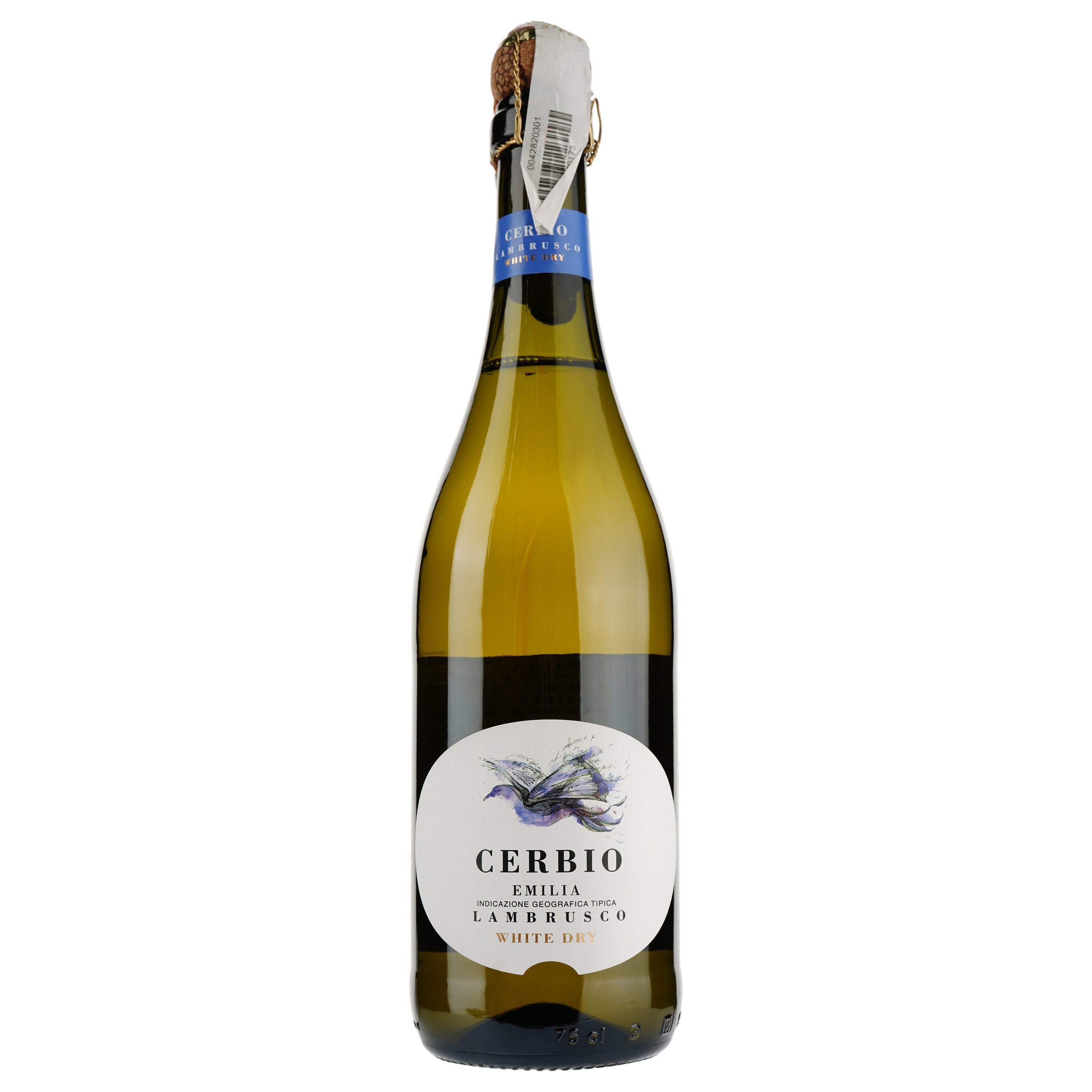 Вино игристое Terre Cevico Cerbio Lambrusco Emilia IGT White Dry, белое, сухое, 10,5%, 0,75 л - фото 1