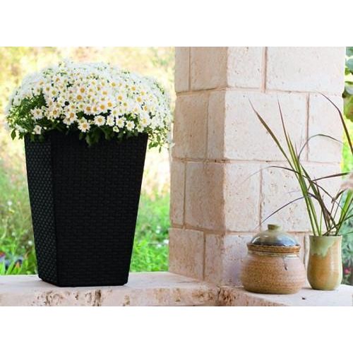 Горщик для квітів Keter Medium Rattan Planter сірий 55.4 л(17192301) - фото 2