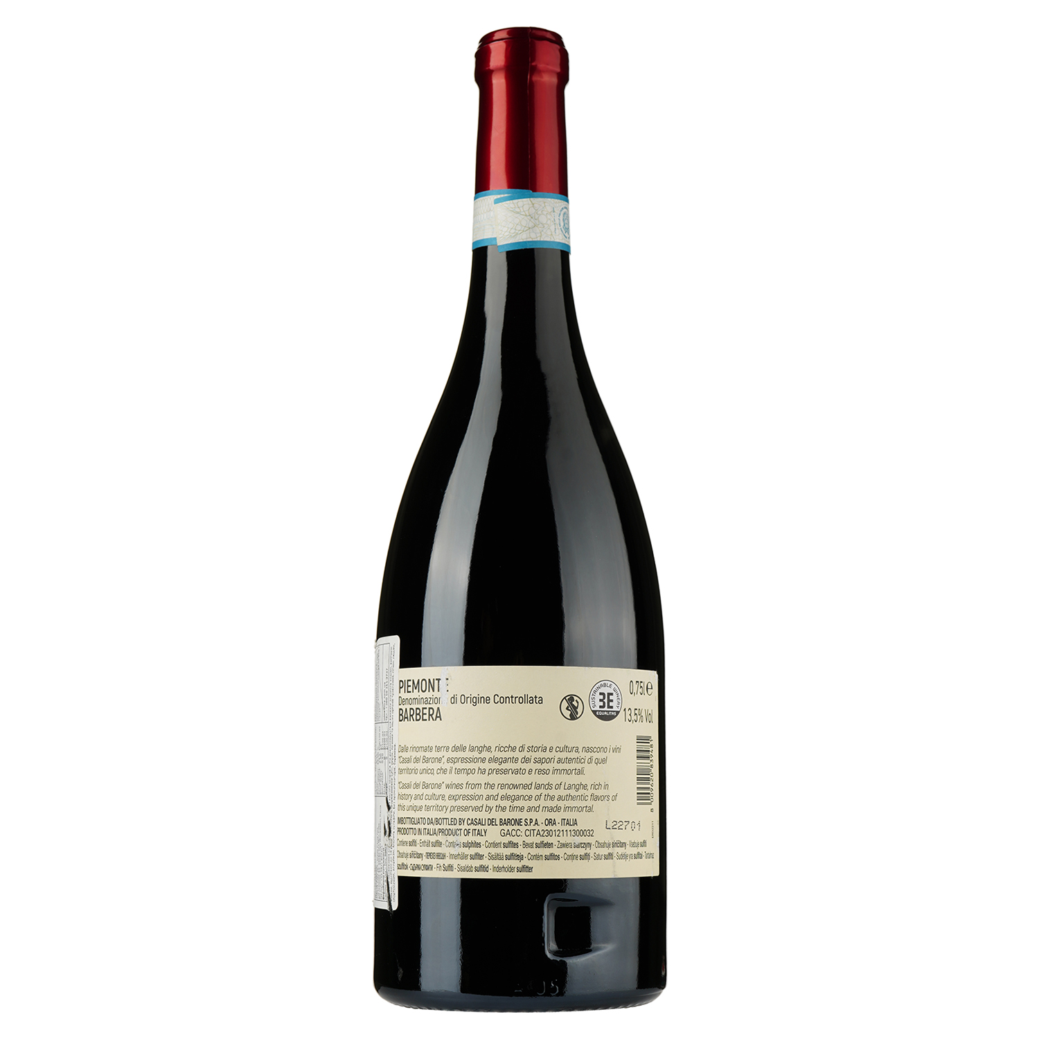 Вино Schenk Casali del Barone Barbera Piemonte DOC, червоне, напівсухе, 13,5%, 0,75 л (8000019105406) - фото 2