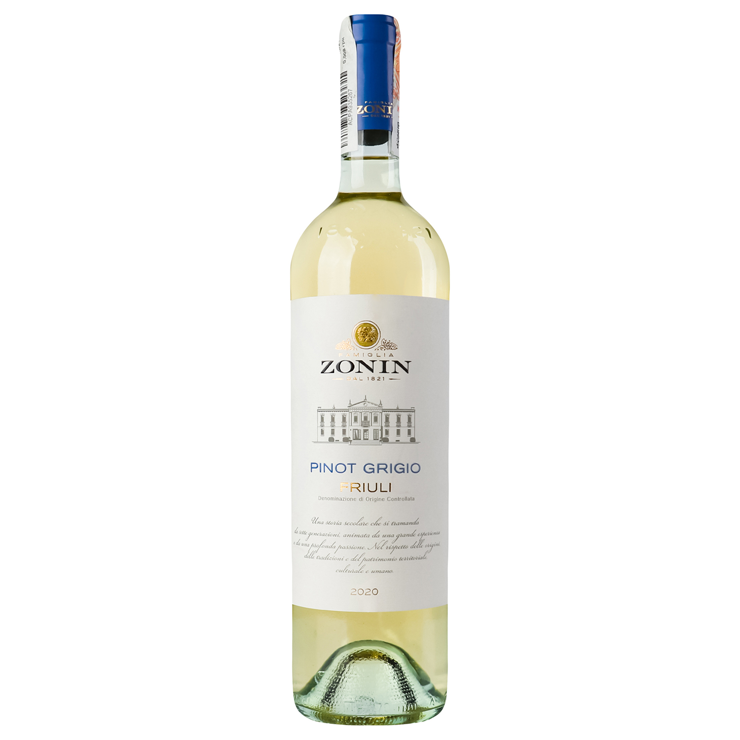 Вино Zonin Pinot Grigio IGP, белое, сухое, 13%, 0,75 л (37170) - фото 1