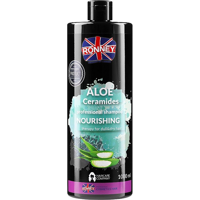 Шампунь для тьмяного й сухого волосся Ronney Professional Aloe Ceramides Nourishing 1 л - фото 1