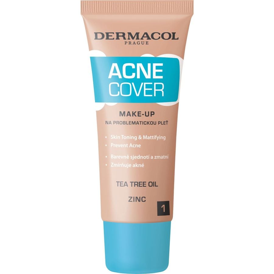 Тональна основа Dermacol Acne Cover Make-up для проблемної шкіри, №1, 30 мл - фото 1