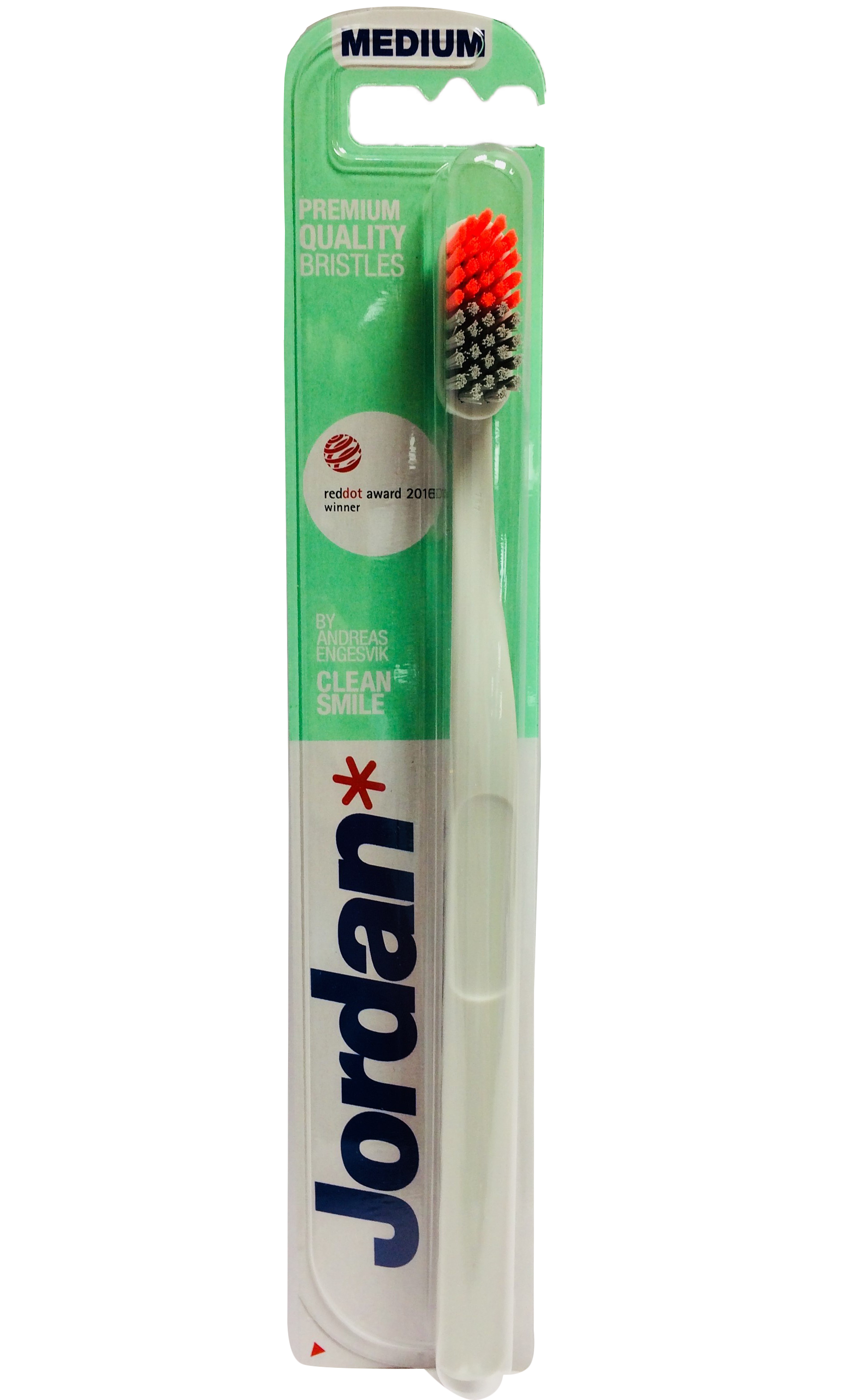 Зубна щітка Jordan Clean Smile, білий з помаранчевим - фото 1