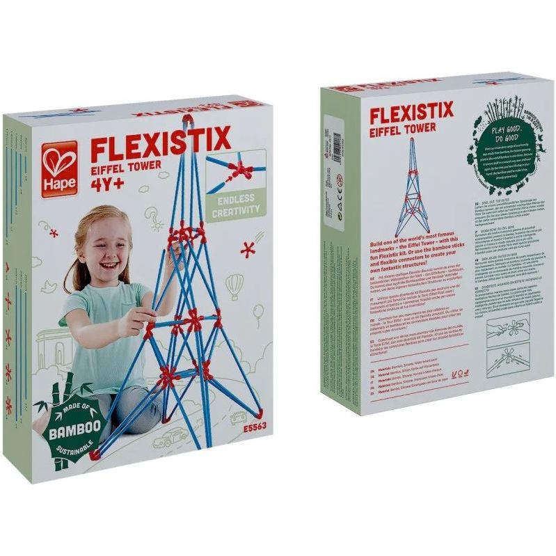 Конструктор Hape Flexistix Ейфелева вежа бамбуковий 62 деталі (E5563) - фото 5