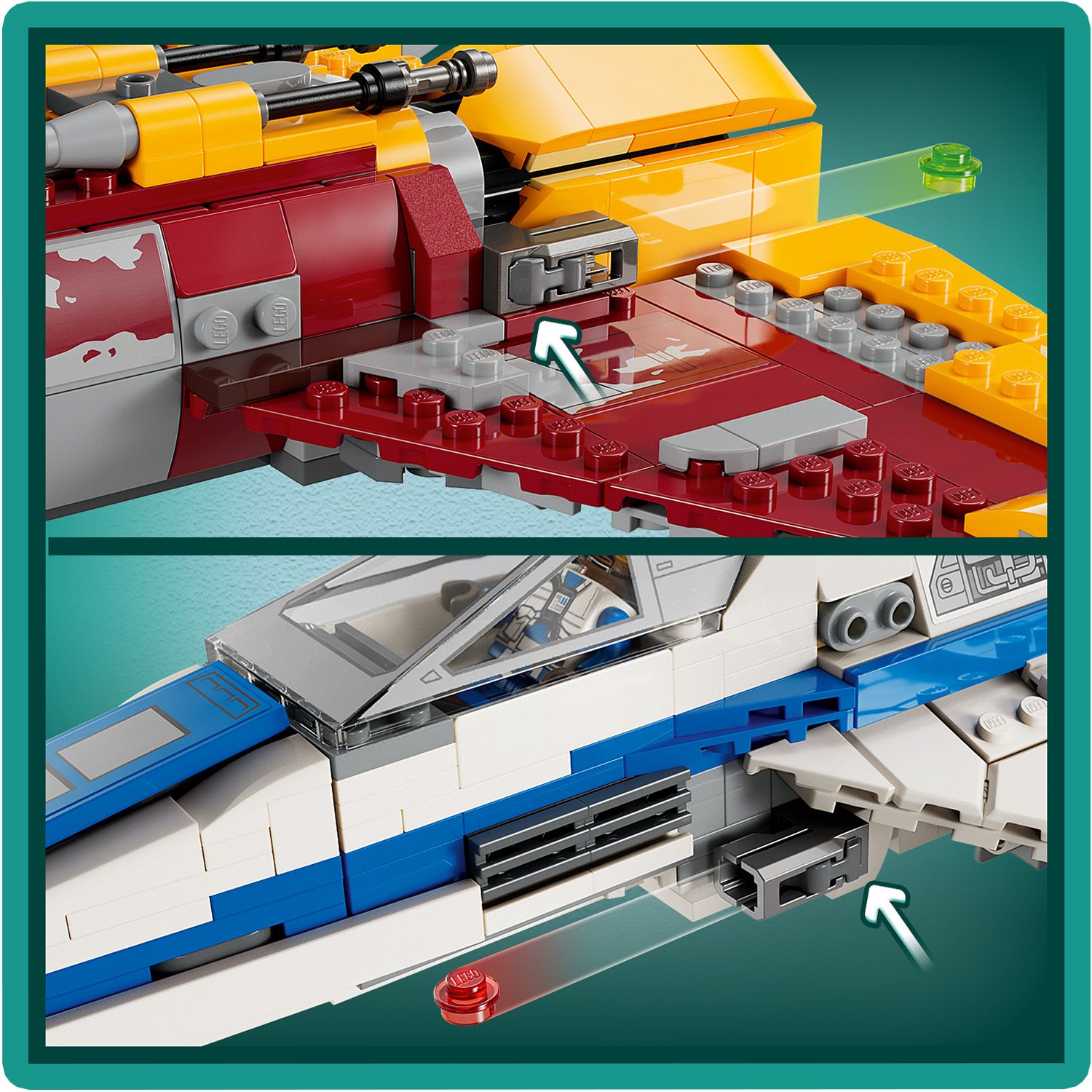 Конструктор LEGO Star Wars Винищувач Нової Республіки E-Wing проти Зоряного винищувача Шин Хаті, 1056 деталей (75364) - фото 8