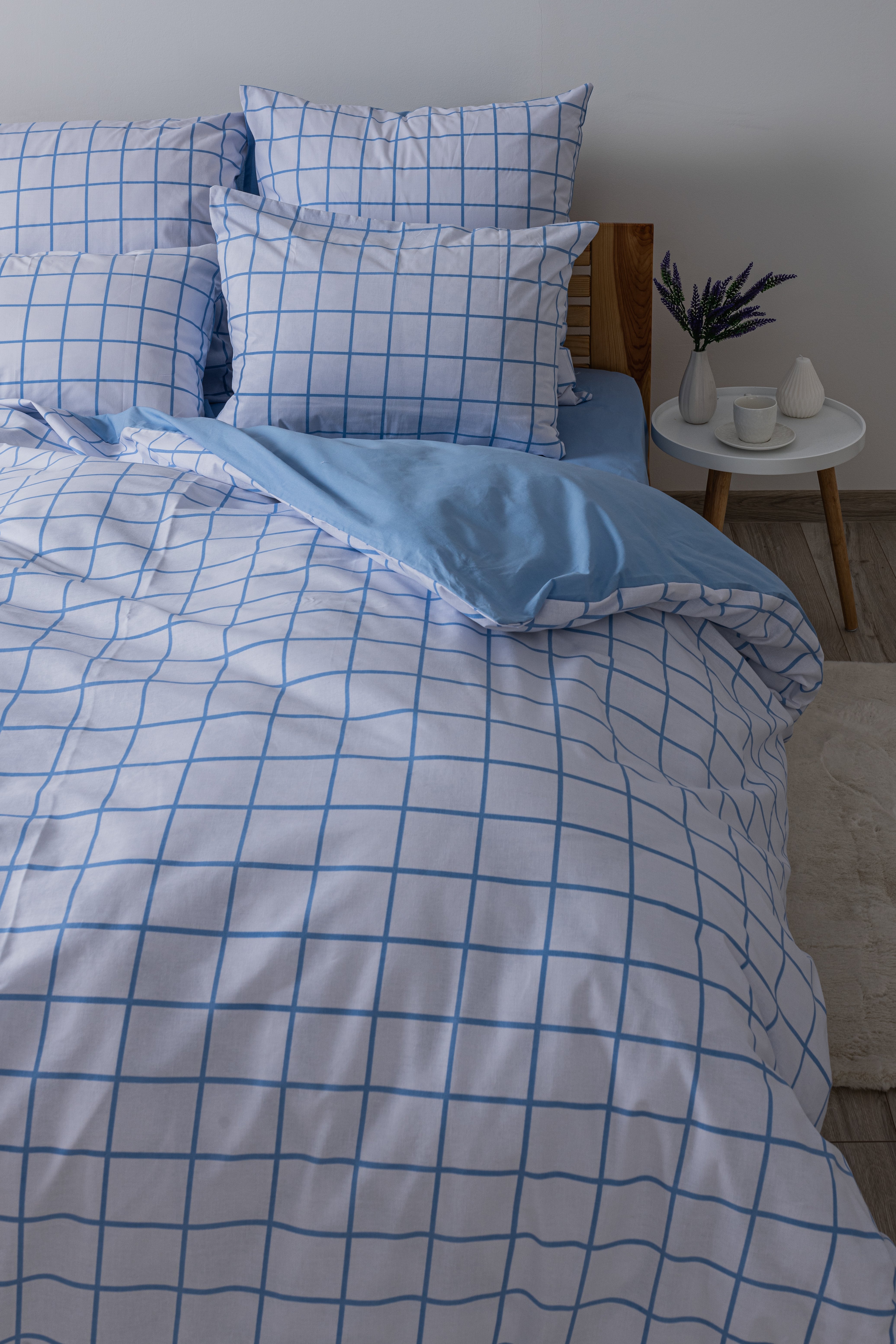 Комплект постельного белья ТЕП Happy Sleep Blue Check семейный голубой с белым (2-03797_25208) - фото 4