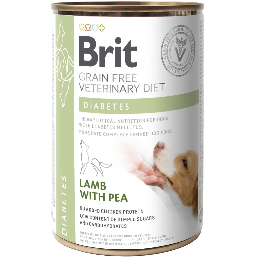 Вологий корм для собак Brit Grain Free Veterinary Diet Diabetes при захворюваннях на цукровий діабет 400 г - фото 1