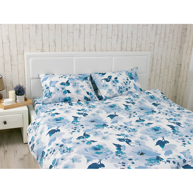 Комплект постельного белья Руно Blue Flowers бязь набивная полуторный голубой (1.114_BlueFlowers) - фото 3