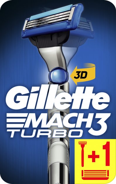 Бритва Gillette Mach3 Turbo 3D Motion c 2 cменными кассетами - фото 1
