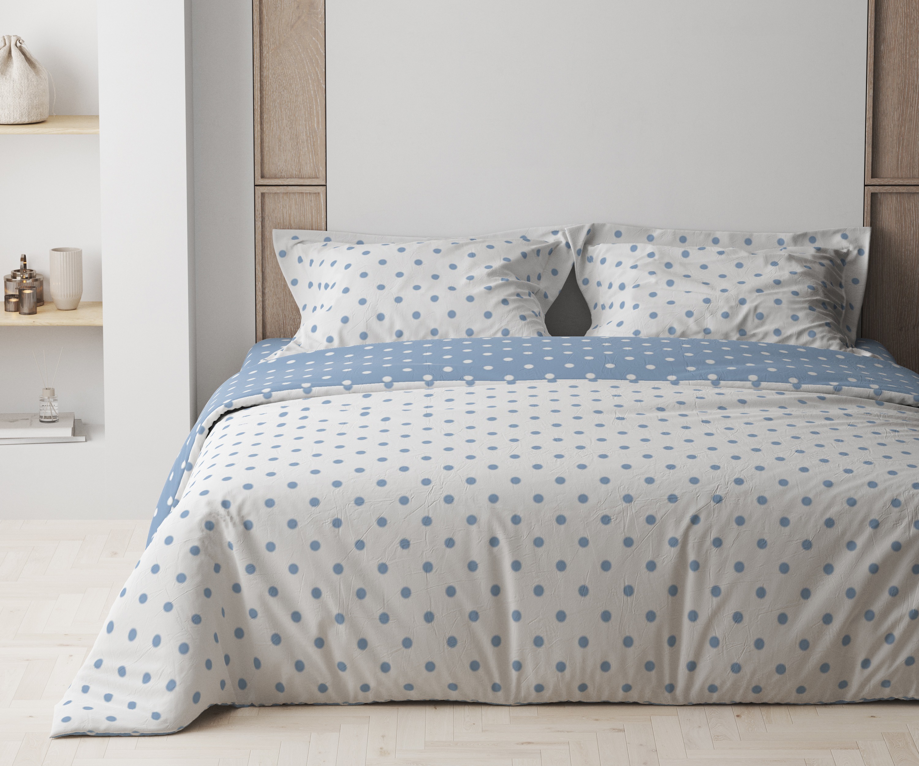 Комплект постільної білизни ТЕП Happy Sleep Light Blue Dots сімейний блакитний з білим (2-03797_25073) - фото 1