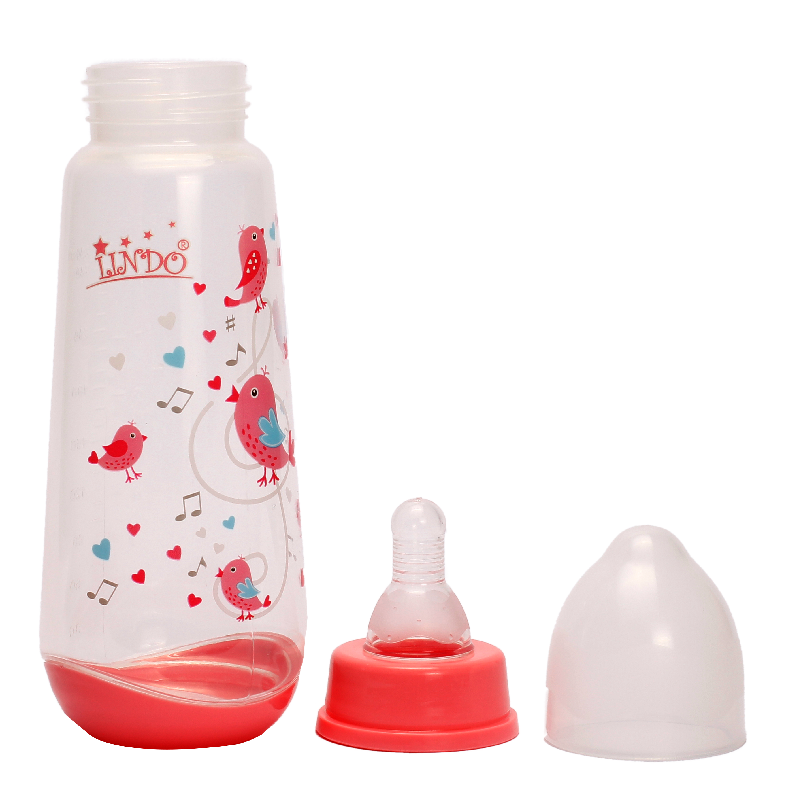 Бутылочка для кормления Lindo, с силиконовой соской, 250 мл, розовый (LI 112 роз) - фото 3