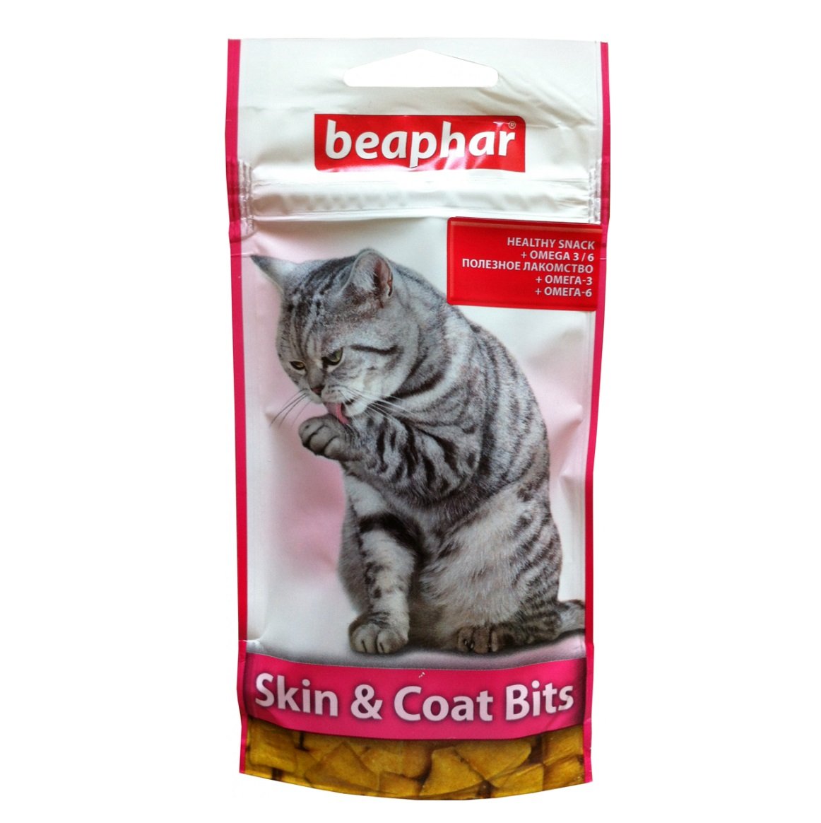 Подушечки Beaphar Skin&Coat Bits для здоровой кожи и красивой блестящей шерсти кошек, 35 г - фото 1