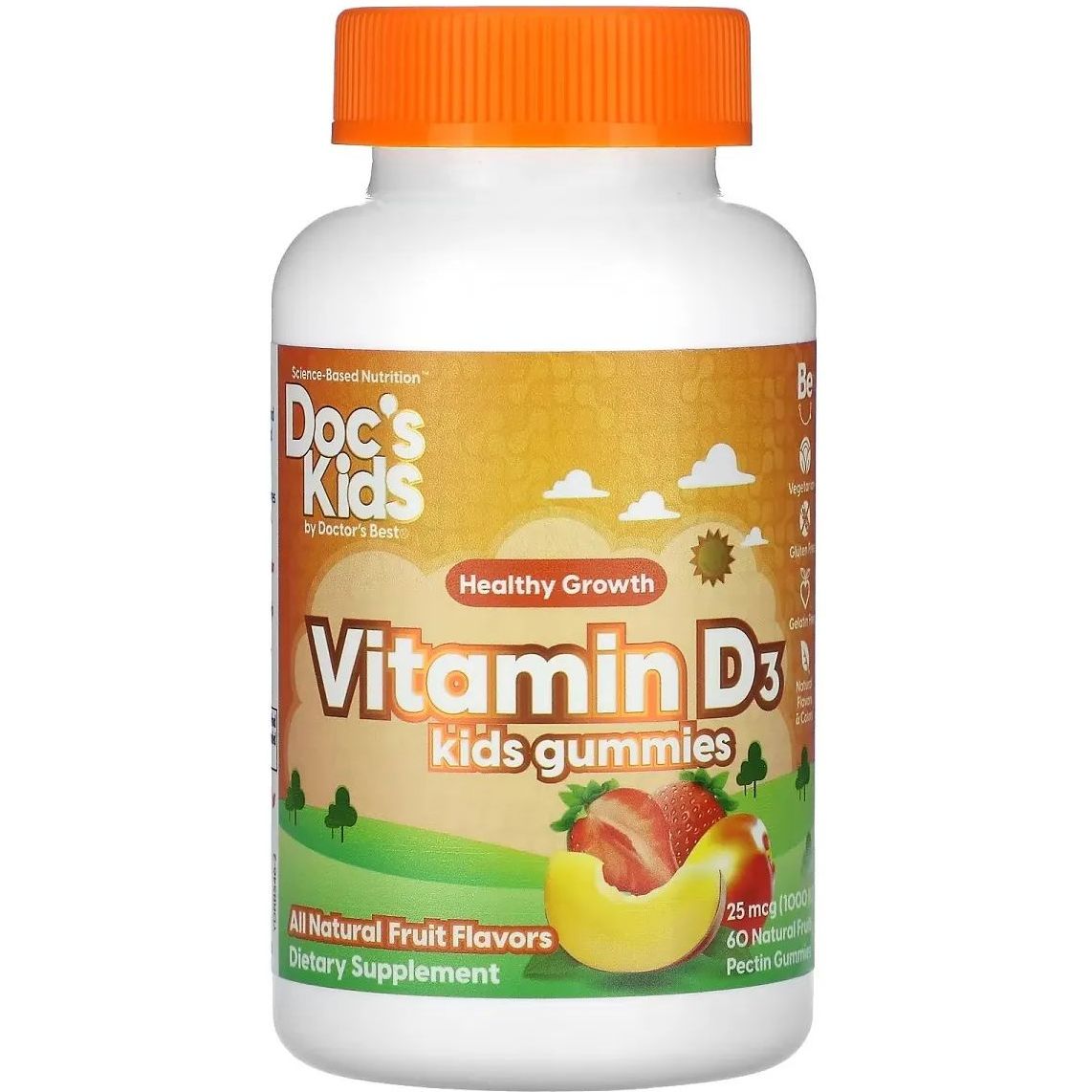 Витамин D3 Doctor's Best Vitamin D3 Kids Gummies фруктовый 60 жевательных конфет - фото 1