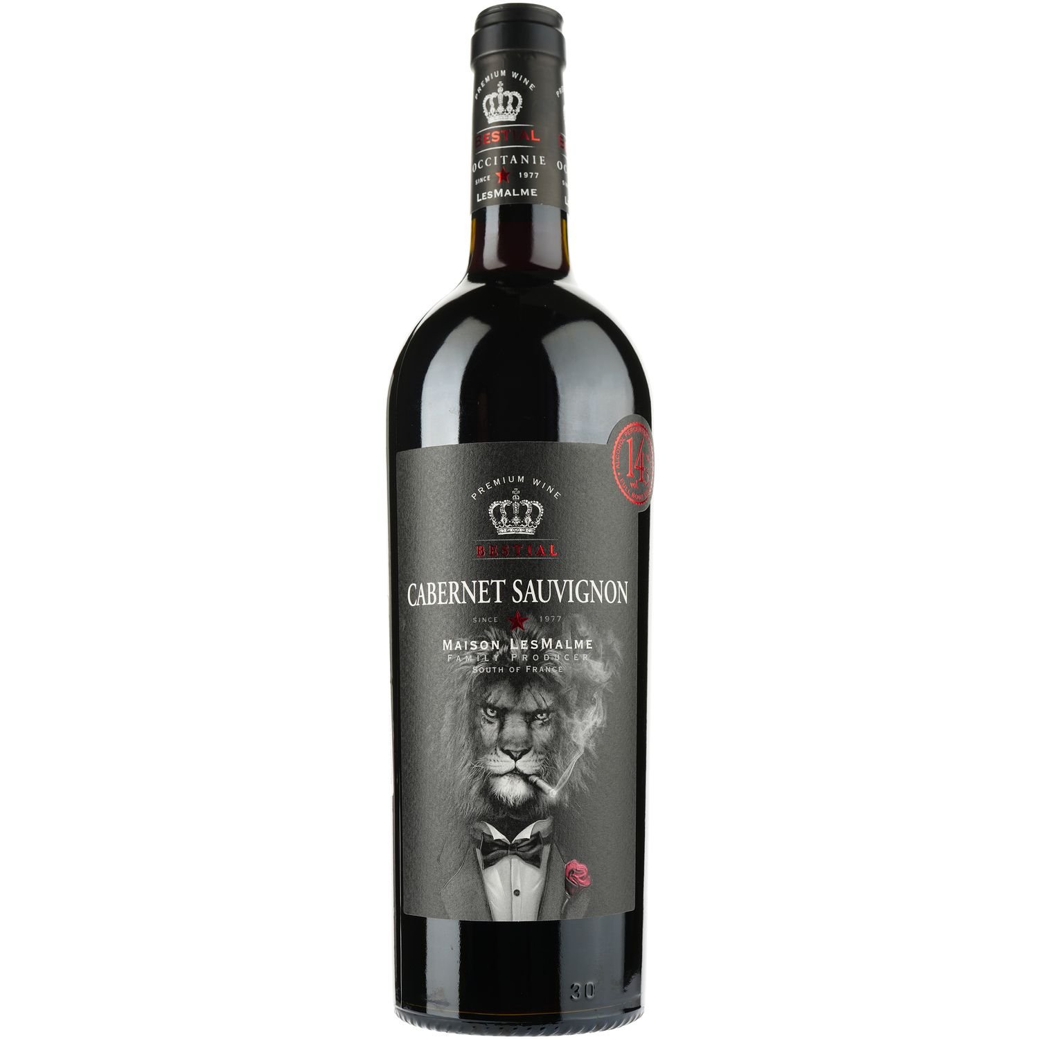Вино Bestial Cabernet Sauvignon IGP Pays D'Oc, красное, сухое, 0,75 л - фото 1