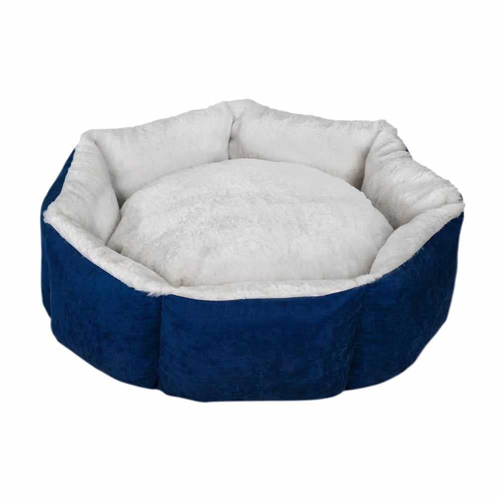 Лежак для тварин Milord Cupcake, круглий, синій з сірим, розмір XL (VR06//3503) - фото 1