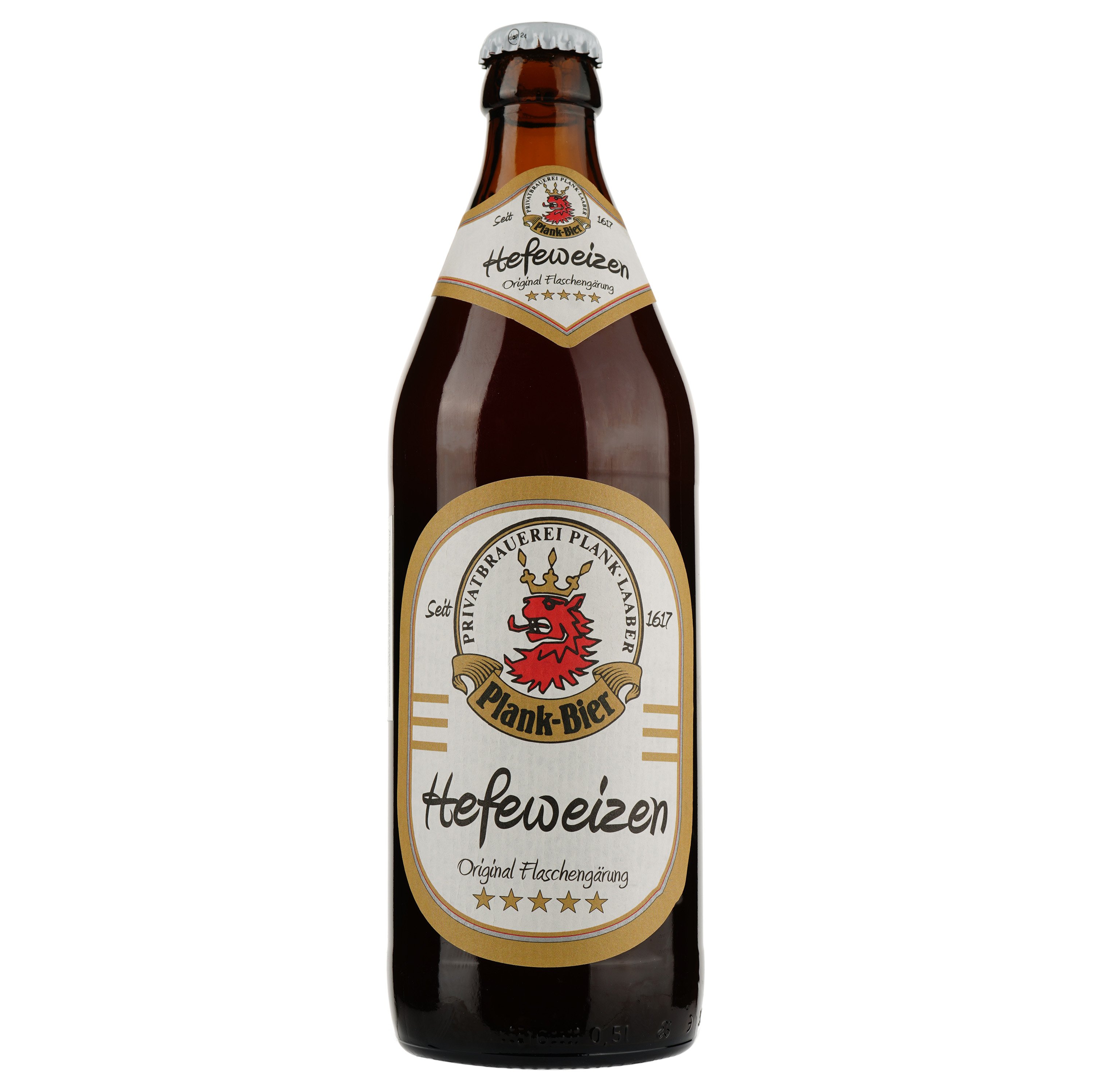 Пиво Plank Hefeweizen, світле, нефільтроване, непастеризоване, 5,2%, 0,5 л - фото 1