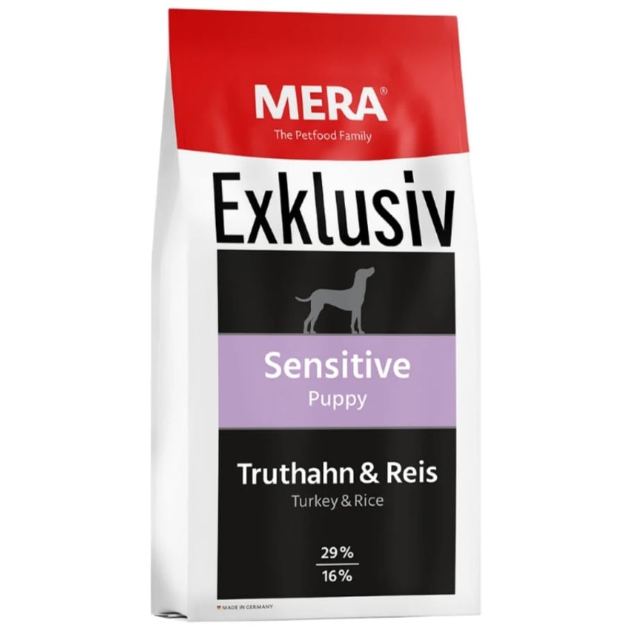Сухий корм для цуценят з чутливим шлунком Mera Exklusiv Sensitive, з індичкою та рисом, 15 кг (72355) - фото 1