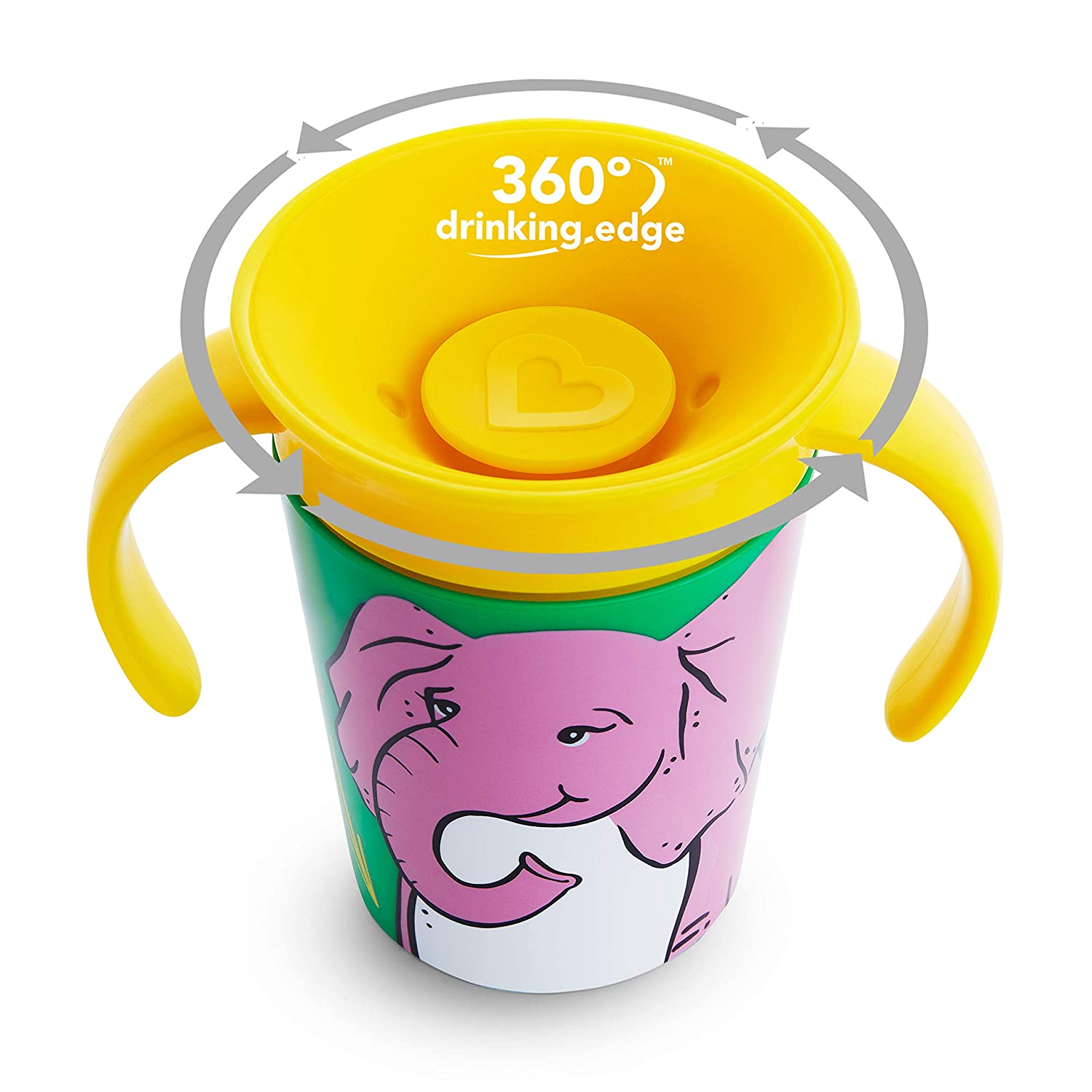 Чашка непроливная Munchkin Miracle 360 WildLove Слоненек, 177 мл, желтый (05177201.01) - фото 2