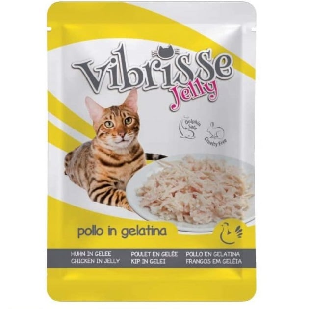 Вологий корм для котів Vibrisse Jelly, куряче філе в желе, 70 г (C1018984) - фото 1